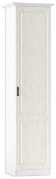 Ливерпуль Шкаф-пенал + карниз, цвет ясень ваниль/белый, ШхГхВ 50х41,4х220,3 см.(без учёта карниза), 58,2х43,5х223,5 см.(с карнизом), универс. сборка