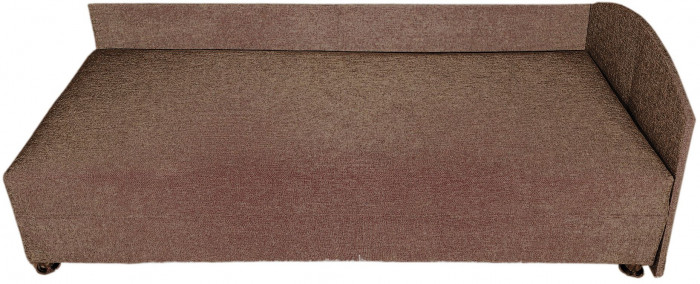 Кровать тахта односпальная 80х185, правый угол, рогожка, коричневый