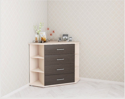 Комод угловой Катрин-7 дуб молочный/венге