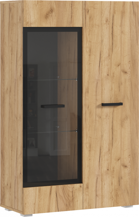 Нэнси NEW Шкаф-стекло ЛДСП, Дуб Крафт