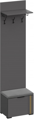 Эмэ Вешалка-Прихожая с тумбой В-3906, Графит/Графит, Золото