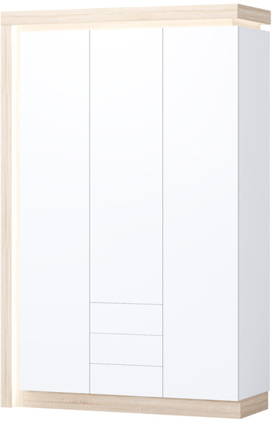 Астра Шкаф №2, Белый глянец/Сонома (подсветка)