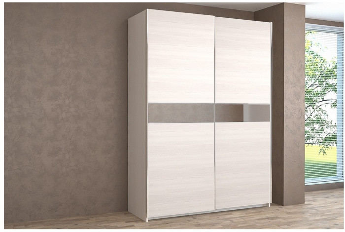 Шкаф-купе Иннэс-5 1400 Ф4/Ф4, Бодега белая