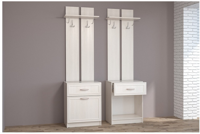 Иннэс 6 Рамка Вешалка с обувницей (Бодега белая)