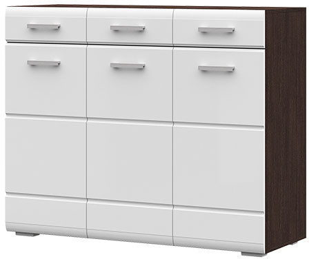 Вегас Комод 1200*985*446 венге/белый глянец