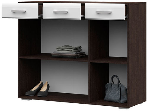 Вегас Комод 1200*985*446 венге/белый глянец