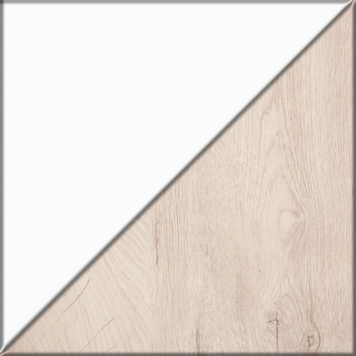 Муссон Кровать 11.41 + ортопед + Тумба 16.03, цвет белый/дуб эндгрейн элегантный, сп. м. 1600х2000 мм., б/м