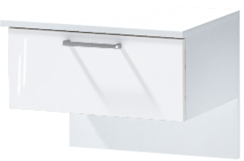 Тумба приставная "Иннэс-7", Белый/Белый глянец