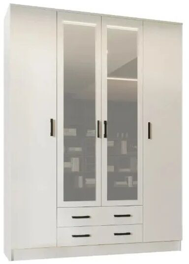 Квадро Шкаф четырёхдверный, белый