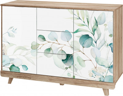 Комод "Мегаполис" КМ-15 Дуб каньон/фотопечать "Эвкалипт"