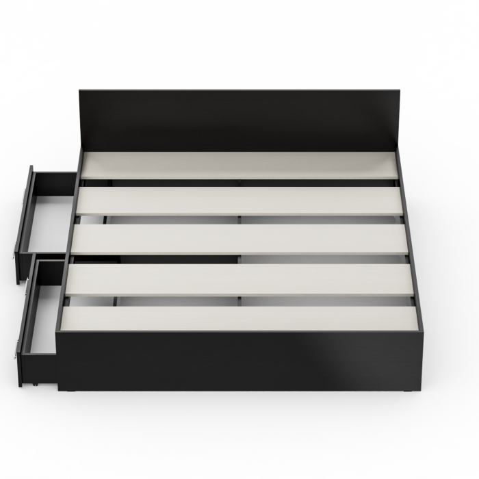 Стандарт Кровать с ящиками 1800, цвет венге, ШхГхВ 183,5х203,5х70 см., сп.м. 1800х2000 мм., без матраса, основание есть