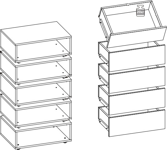 Комод высокий Nature 6, дуб табачный
