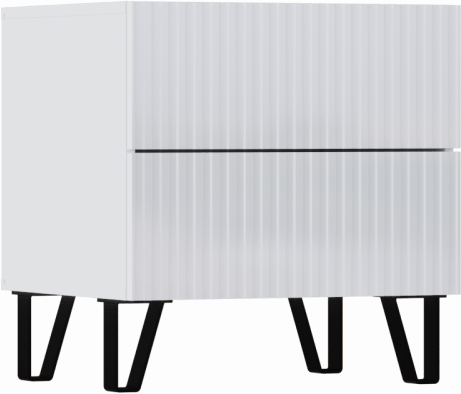 Оливия Тумбы прикроватные 2 ящика, 2 шт. (Белый, Белый глянец)