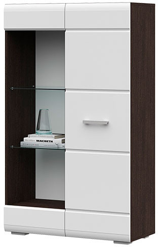 Вегас Стеллаж 800*1330*346 венге/белый глянец