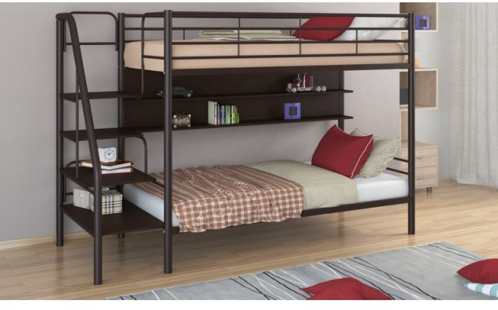 Двухъярусная кровать Толедо-П 90, коричневый / Венге