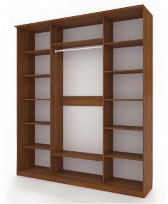 Шкаф купе Модерн 2076х600 3-х дверный 3-х секционный зеркальный ясень