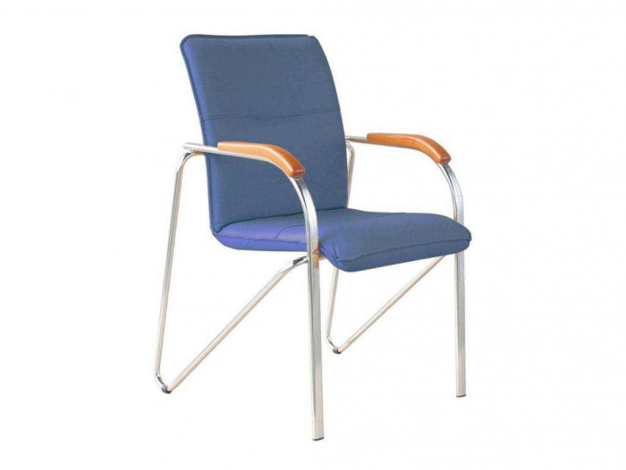 Стул Самба хром/ к/з синий