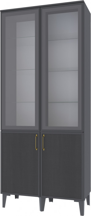 Толедо Шкаф-витрина ТШ-3 графит серый