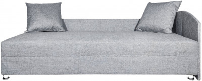 Кровать тахта односпальная 80х185, правый угол, рогожка, серый