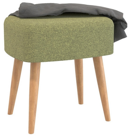 Банкетка 6-5135ТКШзел Полли, цвет ткань зелёная, ШхГхВ 44х34х45 см.(прямоугольная банкетка на четырёх ножках), цвет ножек: тик