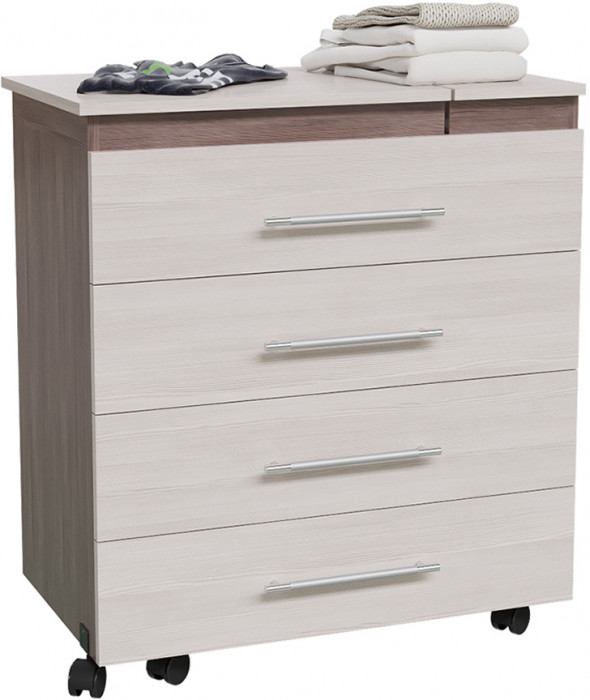 Комод с гладильной доской 4-44300бод.темсв, цвет бодега тёмный/бодега светлый, ШхГхВ 75х43х84 см., разложенный 169х43х91 см.