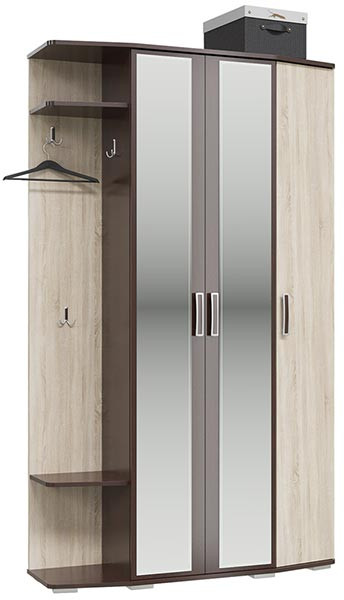 Прихожая 2-3428вн/дубсон Паола, цвет венге/дуб сонома, ШхГхВ 120х38х202 см., универсальная сборка