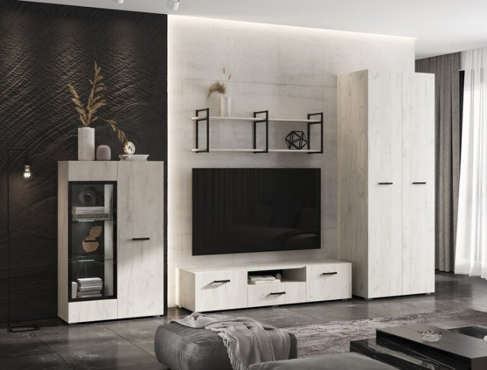 Нэнси NEW Гостиная, Дуб крафт белый