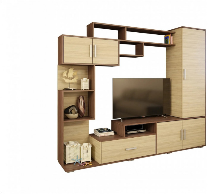 Гостиная Пекин ЛДСП, Ясень шимо темный/светлый