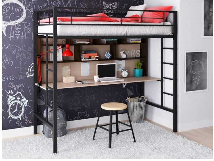 Кровать-чердак Севилья 1.2 (Венге, Серый)