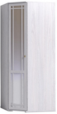 Шкаф угловой с зеркалом Sherlock 10, ясень светлый