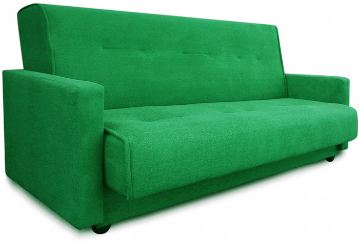 Раскладной диван-кровать, прямой, книжка, цвет зеленый, Милан 140