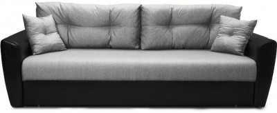 Диван-еврокнижка Амстердам 140, рогожка/экокожа серая