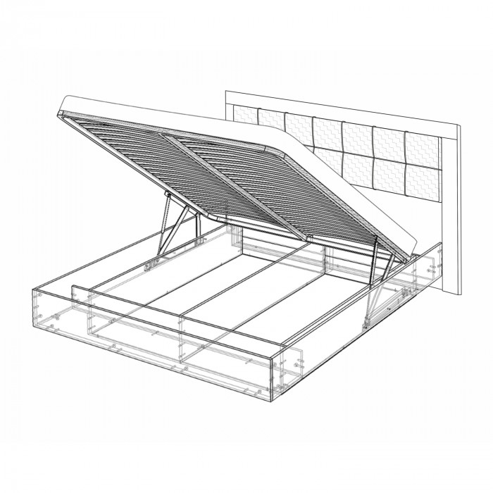 Кровать-5 с подъемным основанием 1400 экокожа Парма Нео