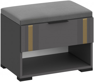Тумба для обуви Эмэ ТБ-3915, Графит/Графит, Золото
