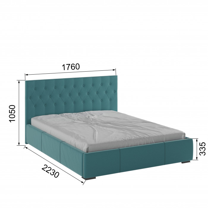 Октавия Кровать интерьерная 160 бирюза ромб, ПМ