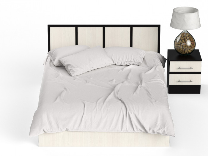 Сакура Кровать с ящиками 1400 + тумба, цвет венге/дуб лоредо, ШхГхВ 184х203,5х80 см., сп.м. 1400х2000 мм., б/м, основание есть, универсальная сборка