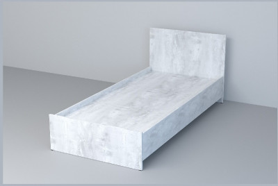 Кровать арт.032, низкий щиток, 90 (Бетон светлый)
