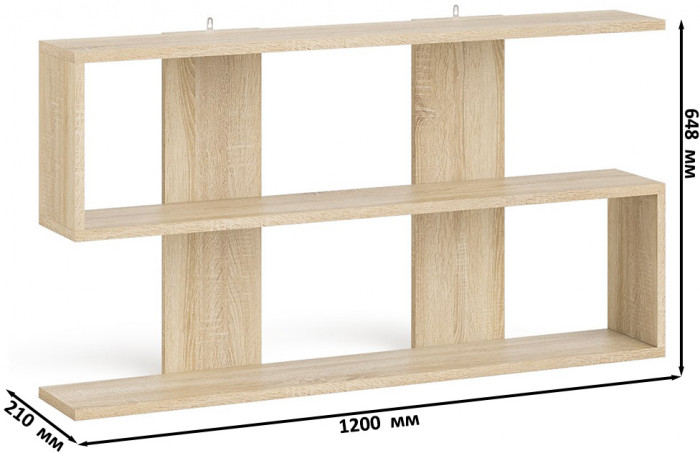 Мори Стол письменный МСП1200.1 + Комод МК800.1 + Полка 1200, цвет дуб сонома/белый, ШхГхВ 200,8х50х209,6 см., универсальная сборка