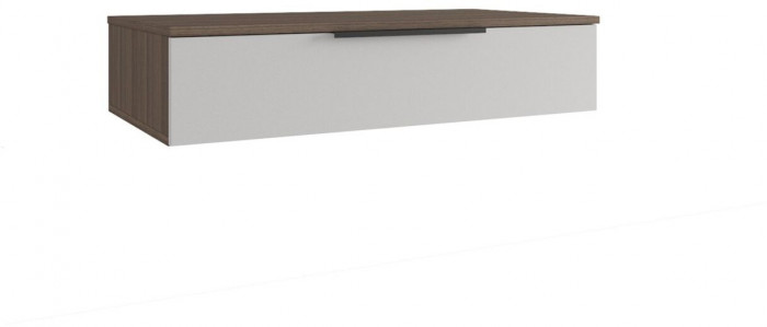 МС Роза Тумба подвесная 900.2, Ройс+ ручка скоба, Орех Франклин карамель/Белый скин