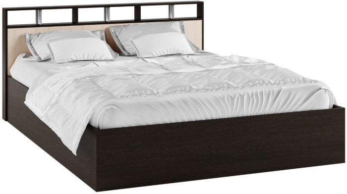 Кровать Ненси-2 венге/дуб молочный + основание ортопед 160