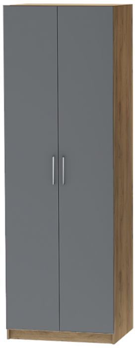 Шкаф двухдверный №1 "Иннэс-7" - Крафт золотой/Графит