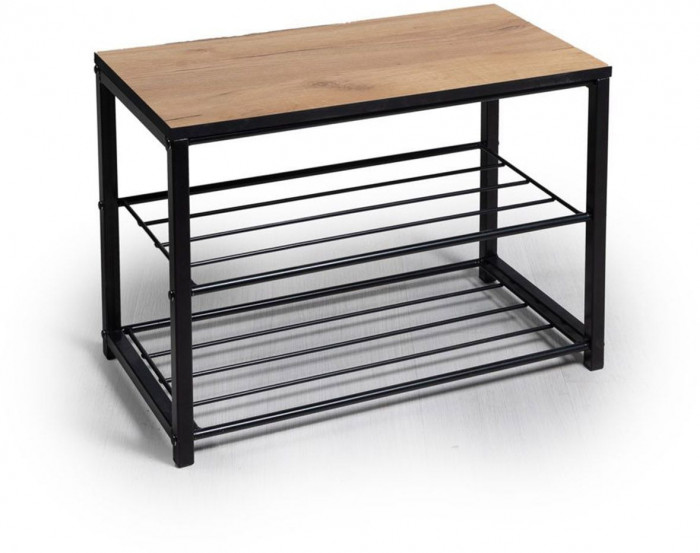 Обувница Верда Дуб Крафт золотой / Черный