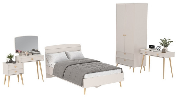 Афина Спальня 08-1200, цвет кашемир серый, сп.м. 1200х2000 мм., б/м, основание есть - фанера