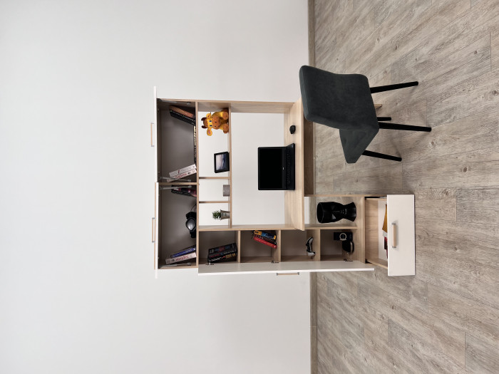 Компьютерный стол Квартет-11, Дуб крафт золотой/Графит серый