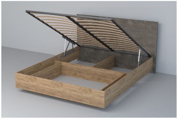 Кровать 1,4 арт.031 (ЛДСП) ПМ. (Дуб Крафт Золотой/Белый Глянец)