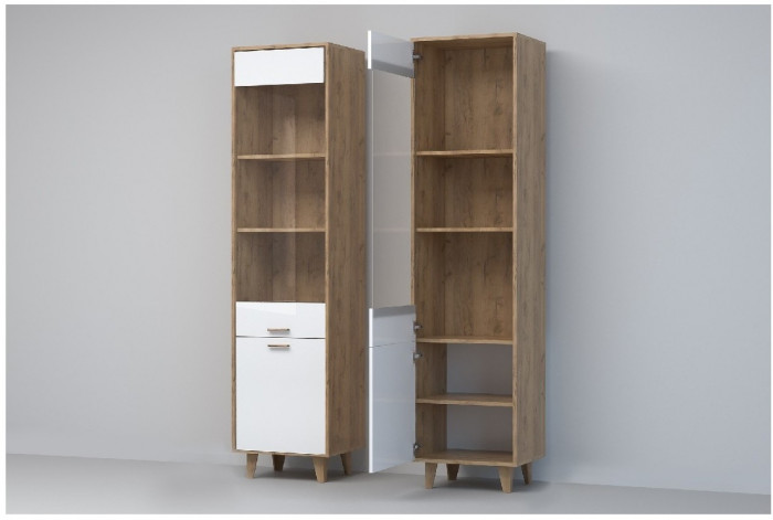 Эго Пенал ПС-1 НГ (Глянец Белый/Бетон Светлый)