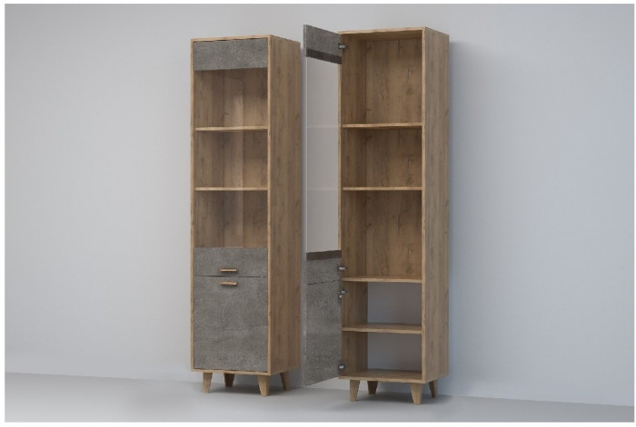 Эго Пенал ПС-1 НГ (Глянец Белый/Бетон Светлый)