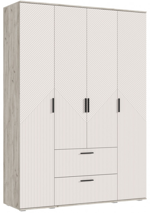 Сильвия Шкаф 4-х створчатый 1600, Крафт серый/Кашемир