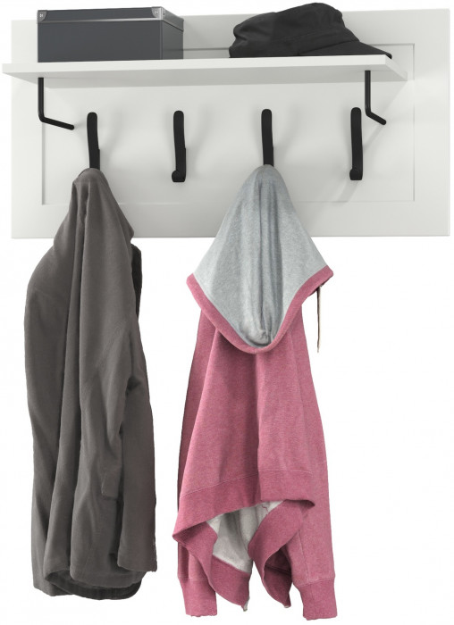 Остин 15.12 Вешалка, цвет белый шагрень, ШхГхВ 79,7х29,6х39,7 см.