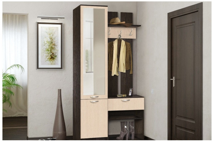 Прихожая Иннэс-3 (Камень Темный/Дуб Крафт Золотой)